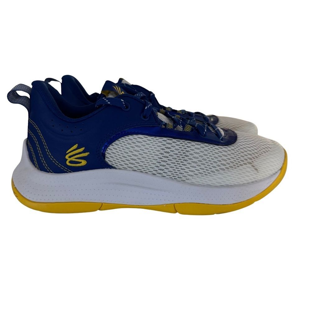 Under Armour Curry Youth Basketball Shoes 7Y EU 40 Royal Blue/White/Yellow